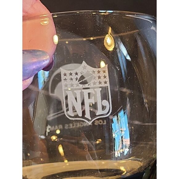 Roly Poly NFL Los Angeles Rams Smokey Gray Drinking Cocktail Glasses Set of 8 - Picture 5 of 6